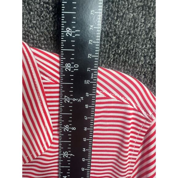 Oobe Golf Polo Shirt Mens Size L Red Striped  Short Sleeve Collared - Picture 8 of 9